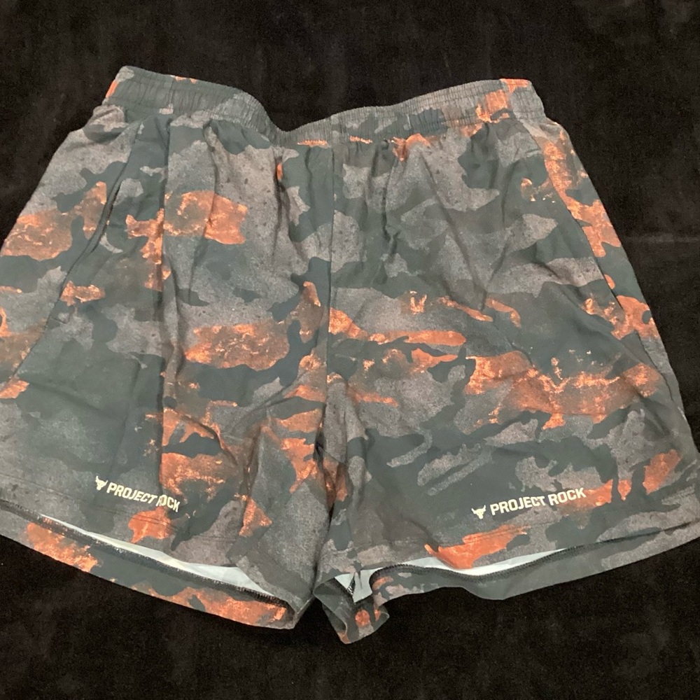 Under Armour Black and Orange Athletic Shorts